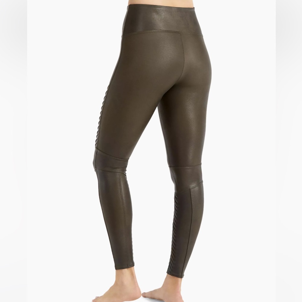 SPANX Faux Leather Moto Leggings - Picture 4 of 5